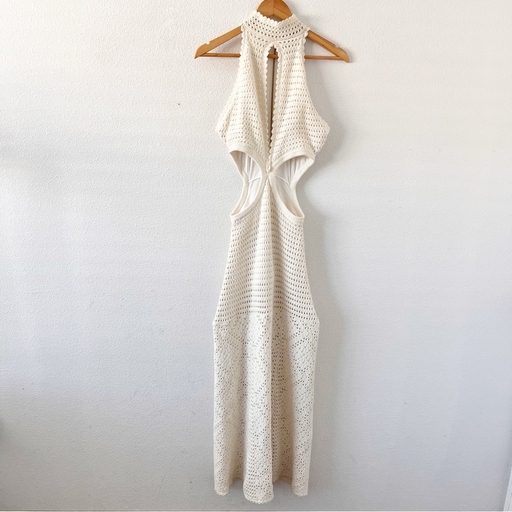 Alice McCall Salty Kisses Crochet Porcelain Cutout Resortwear Summer Midi Dress - Picture 2 of 10